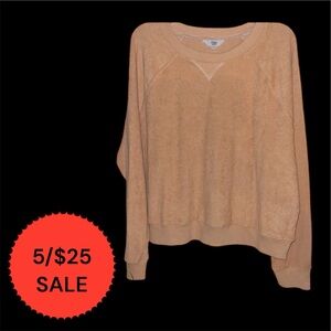 5/$25 Ascot and Hart Light Weight Sweatshirt NWT Tan/Brown XXL Casual Boxy Crop